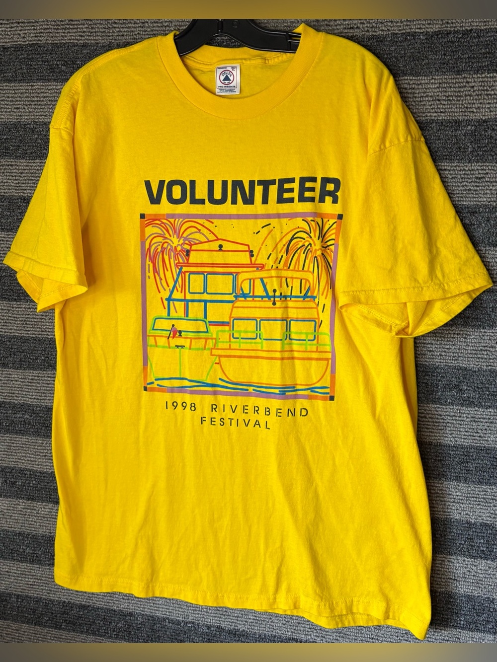 Vintage 1998 Riverbend Festival Chattanooga Tennessee Yellow Graphic T-Shirt XL